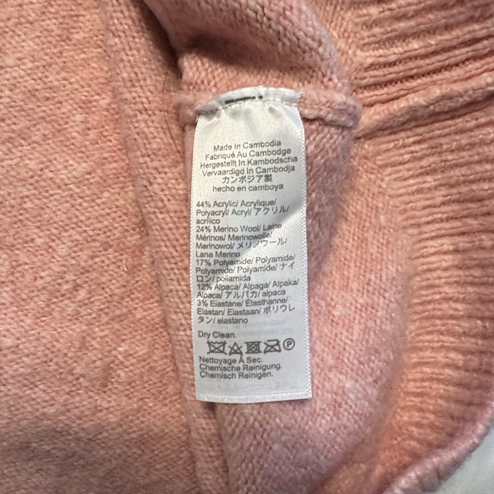 J. Crew Relaxed Milano Stitch Cardigan Size Small Pink Oversized Alpaca Wool NWT - Picture 6 of 8